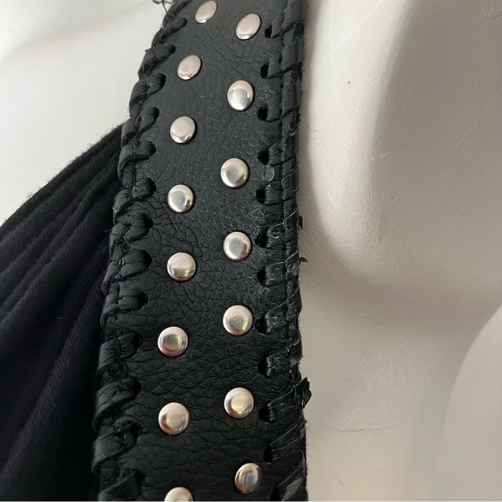 Love & Love | Vintage 90s Faux Leather Gothic Corset Top Maxi Dress - Picture 9 of 12